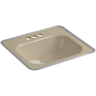 Lavabo de salle de bain rectangulaire encastré en métal avec trop-plein Tahoe