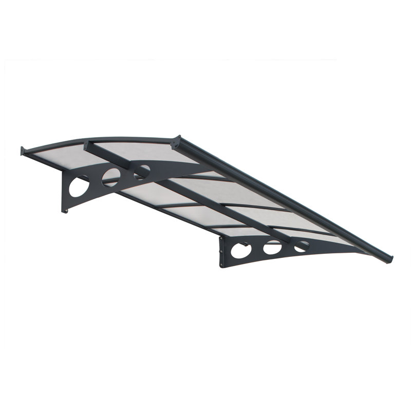 Palram - Canopia Herald Convex Door Awning in Gray, 13"H x 87"W x 54"D