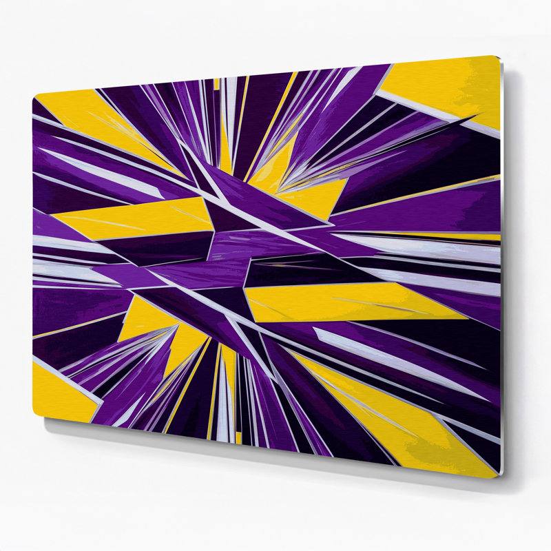 Hard Edge 10 Purple Metal Wall Art, 11" H x 14" W