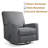 Upholstered Manual Swivel Rocker Recliner Chair-1246545170