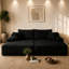 Canapé d'angle moderne Cloud de 155 cm de large avec double méridienne, assise profonde et revêtement en velours côtelé. Aucun assemblage requis.-399247231-399247228