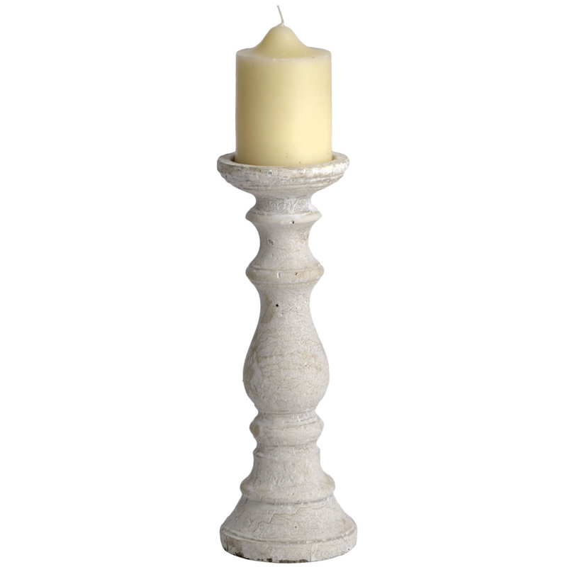 Wood Tabletop Candlestick, 30cm H x 11cm W x 11cm D