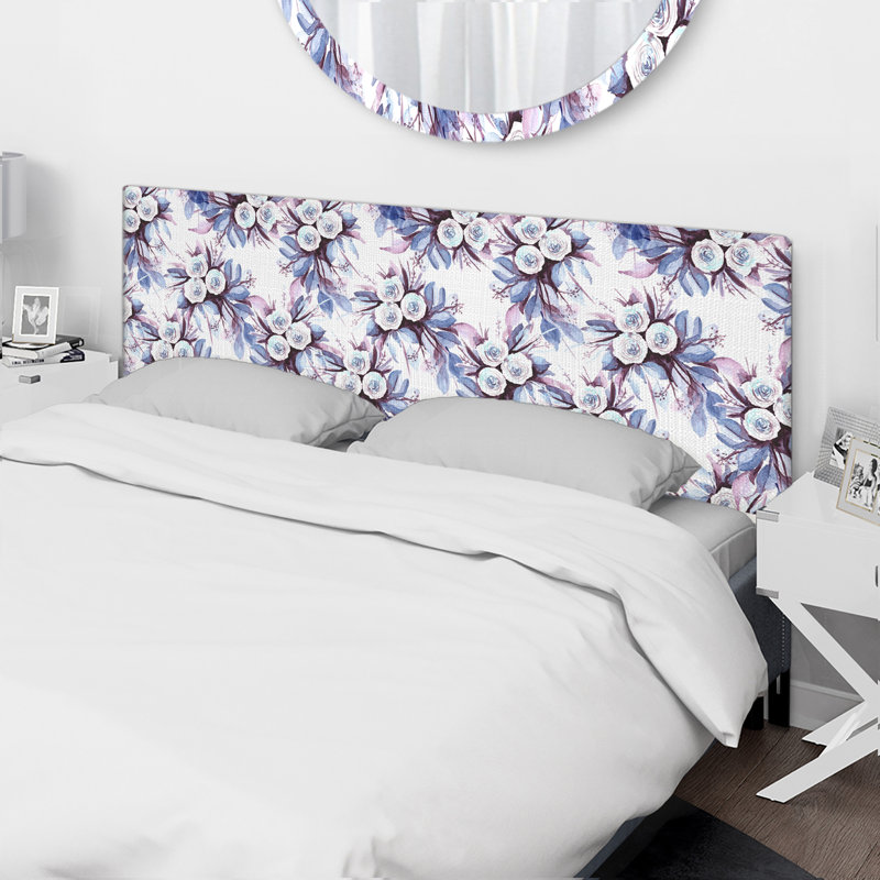 Bharkha Upholstered Headboard, Queen, Purple/Blue