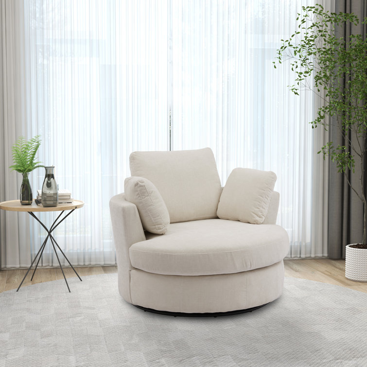 Dahlonega Slipcovered Swivel Barrel Chair