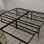 Structure de lit double pleine grandeur en acier noir, sans sommier tapissier, supporte 2 000 lb, silencieux pour chambre d'amis