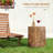 Tree Stump Stool, Decorative Side Table with Round Tabletop, with Wood Grain Finish,Natural