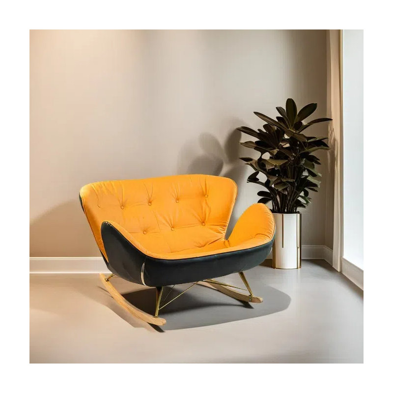Chaise berçante Fashion, Noir / Orange