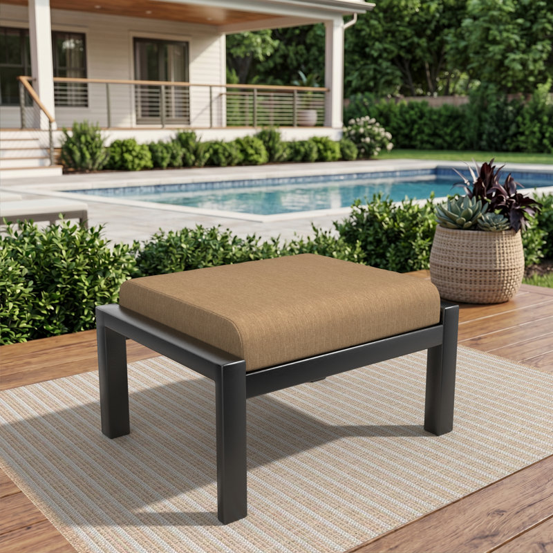 Coussin de repose-pieds d'extérieur Sunbrella®, Toile Sunbrella® beige chiné, H 4 po x l 22 po x P 20 po