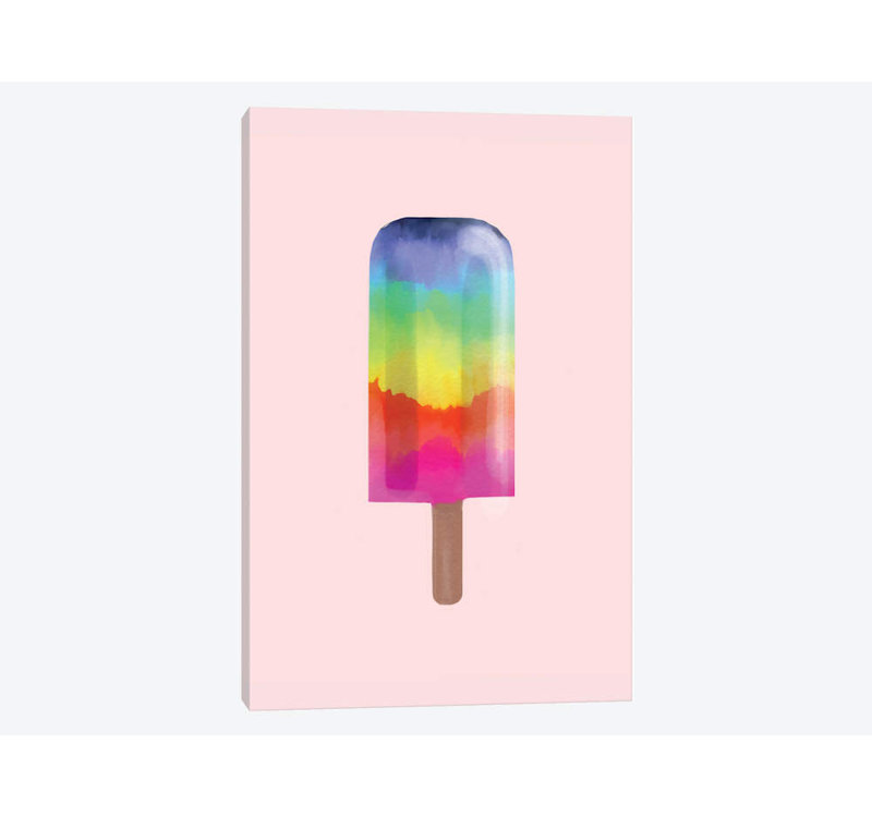 « arc-en-ciel popsicle », impression sur toile tendue, H 40 po x l 26 po x P 1,5 po, Toile tendue, Pas de tapis