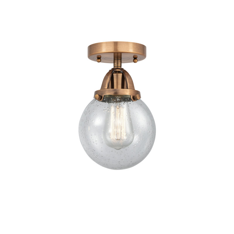 Plafonnier semi-encastré en verre Alfonsa, Cuivre antique, Ampoule non incluse, Oui