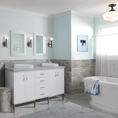 Ensemble de meuble-lavabo double 61 po Aashirya