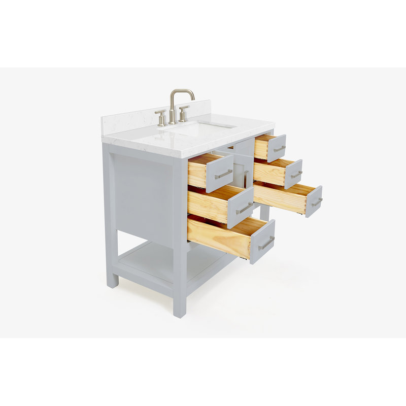 ARIEL Magnolia 42 Single Bathroom Vanity with Top, Gray