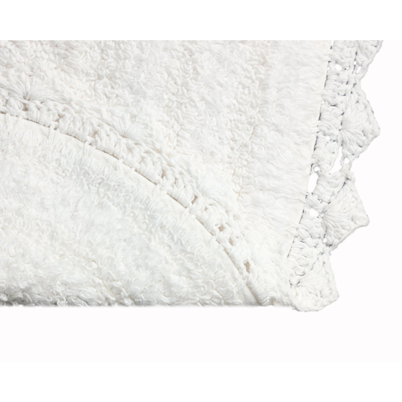 100% Cotton Bath Rug, White