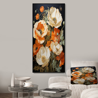 Jaune et orange, coquelicots - coquelicots, art mural
