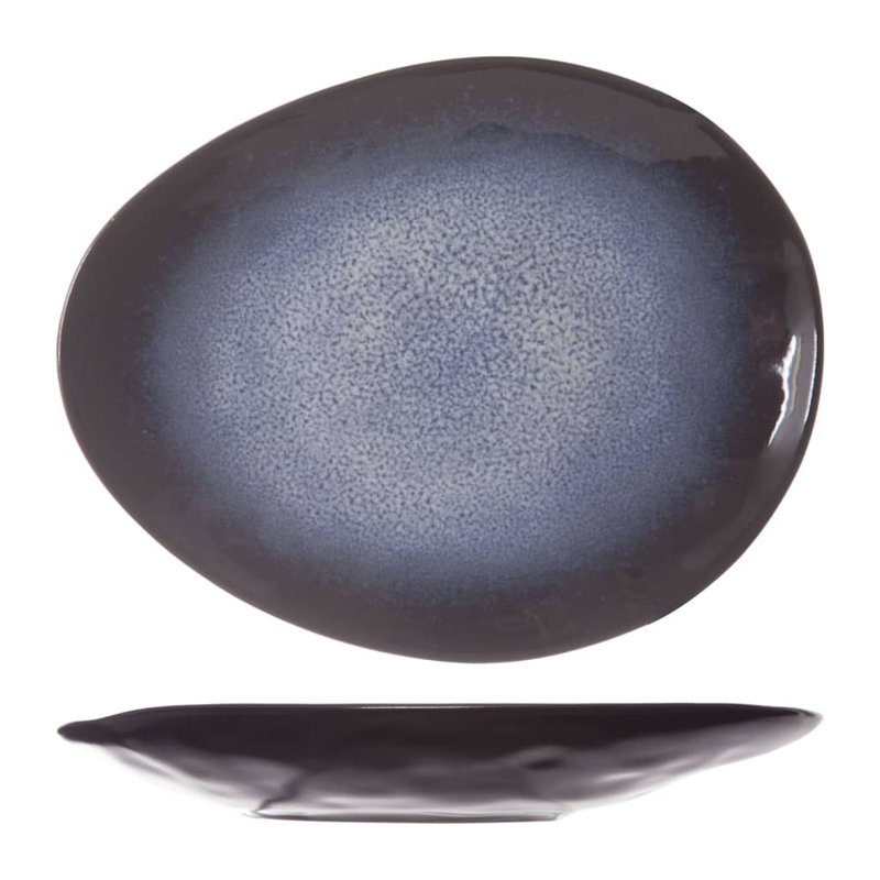 Plat Plate Sapphire 6 Pcs Oval 14.5X11.5 Cm Sapphire Blue