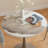 White Khaki Round Sintered Stone Dining table