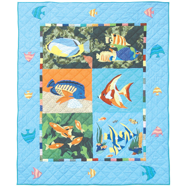 Ocean Schools Quilted Throw Blanket