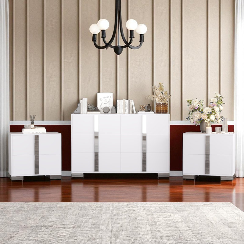 Ensemble de chambre à coucher 3 pièces, Blanc