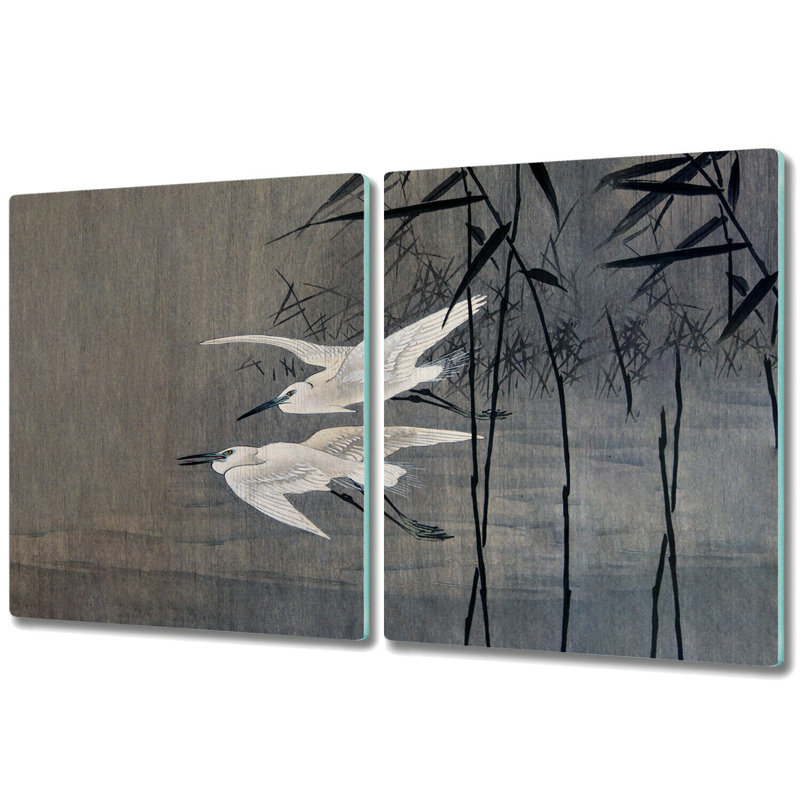 Bevans Plants Birds Lake Chopping Board, 30cm L x 52cm W