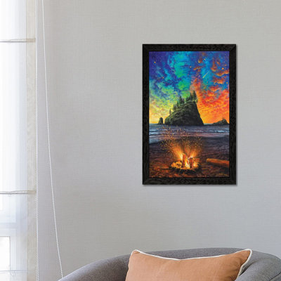 Throw The Log In - Floater Frame Print on Canvas