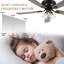 Ventilateur de plafond encastré noir 52 po avec 3 lumières et télécommande, ventilateur de moteur à courant continu 6 vitesses pour profil bas Farmhouse-1209283007-1221821712