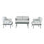 Ensemble de 4 couvertures en acier Mariano, gris-849613000-849613007