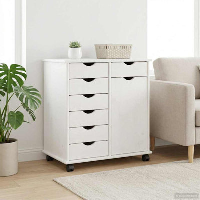 Solid Wood Rectangle Accent Cabinet