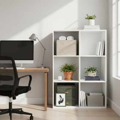 Pelli Cubic Storage Cabinet 3x2 Configuration White Cube Organizer with Doors
