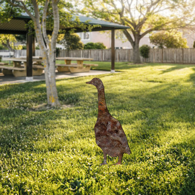 Objet de jardin décoratif peint à la main, 100% métal, 25,6 x 10,2 pouces | Épaisseur: 0,06 pouce | Léger à 1,3 lb, aucun assemblage requis | Variations de couleurs uniques pour un décor extérieur élégant