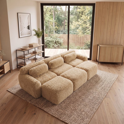 Canapé modulaire modulaire avec repose-pieds mobile, combinaison libre, aucun assemblage requis, conception antidérapante, pour le salon, le cinéma maison et le salon