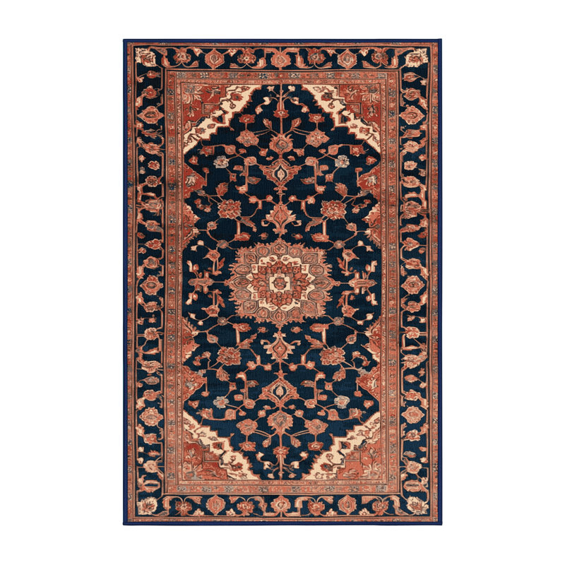Tapis persan gris lavable à la machine, Rectangle 7 pi x 9 pi