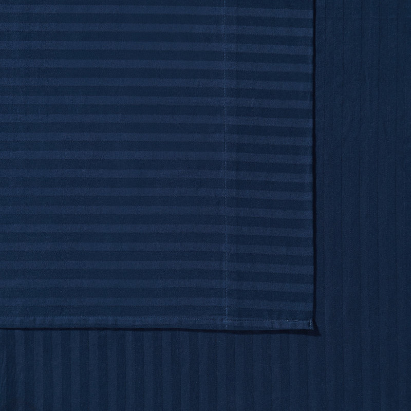 Royal Signature Dobby Stripe Pillowcase Pair, King Pillowcase, Navy Blue