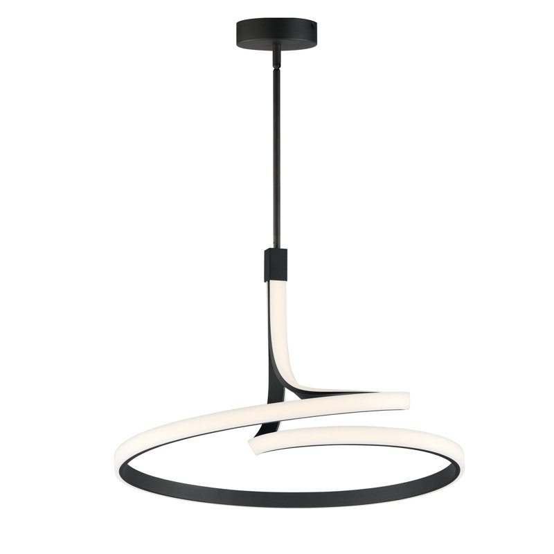 Luminaire suspendu géométrique noir mat à 1 lumière Aliaya
