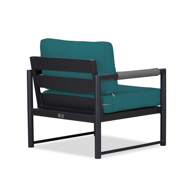 Alto Outdoor Lounge Chair, Black, Spectrum Indigo Sunbrella®