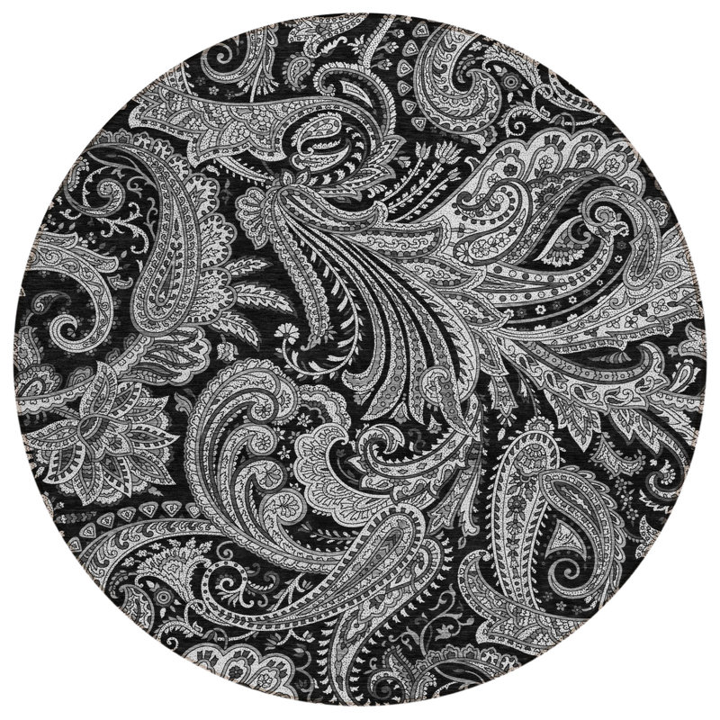 Tapis rond 8 po gris
