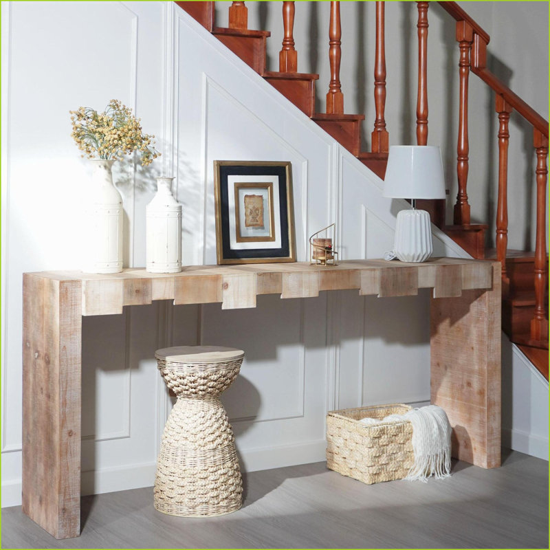Table basse 71 po en bois manufacturé rustique moderne - peu encombrante pour les vestibules Canapés