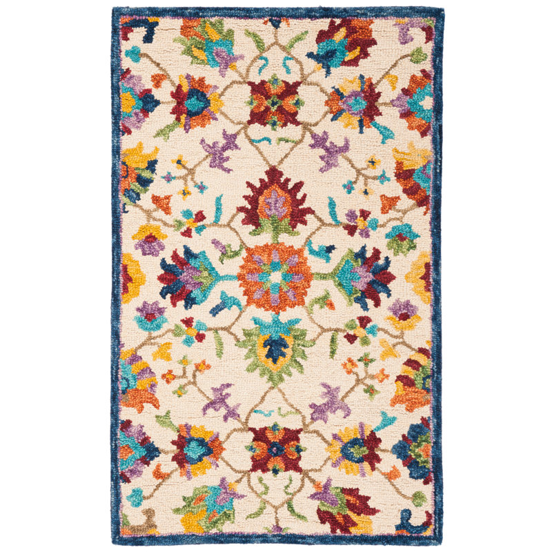 Tapis oriental en laine touffeté à la main Physter, Rectangle 3 pi x 5 pi