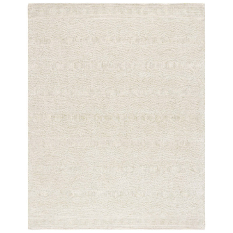 Tapis en laine touffeté à la main Cole, Green/Ivory, Rectangulaire 3 pi x 5 pi