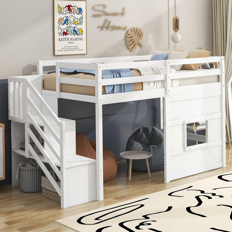 Loft Bed With Storage Staircase And Window