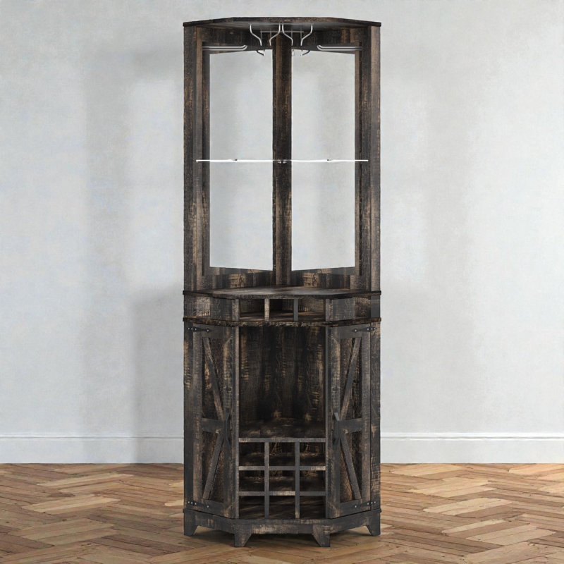 Jermarkus  72"H Corner Bar Cabinet