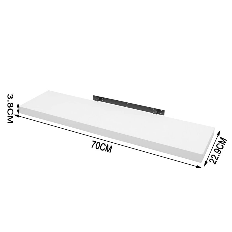 Floating Shelf, White, 22.9cm H x 70cm W  x 3.8cm D