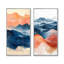Rose, bleu, paysage audacieux, montagnes audacieuses, collection de 2 panneaux sur toile-365289017-365289022