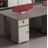 Modern Industrial Office Desk with Privacy Screen and Integrated Storage Cabinet-130372027
