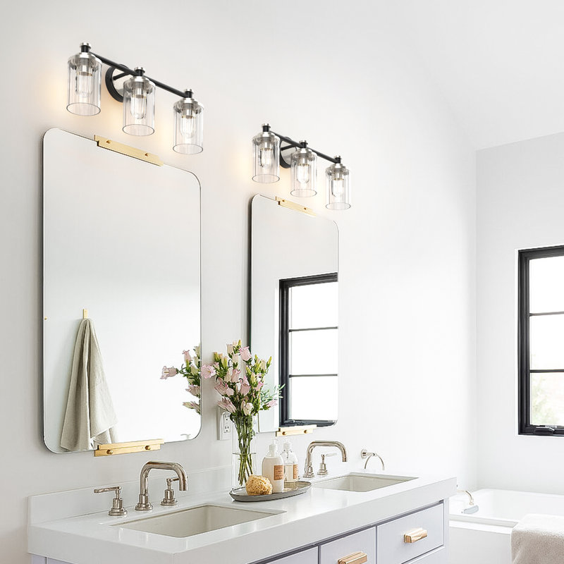 Éclairage pour meuble-lavabo 3 lumières Sephira, Noir / nickel sable