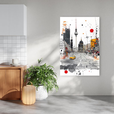 Vibrant Berlin City Modern Vibrant Abstract Architecture City Wall Art