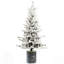 Arbre de Noël floqué avec base de pot, lumières DEL, branches en PE + PVC avec 31 pommes de pin - petit arbre de fêtes pré-éclairé pour la table, l'entrée ou la décoration intérieure-166002719
