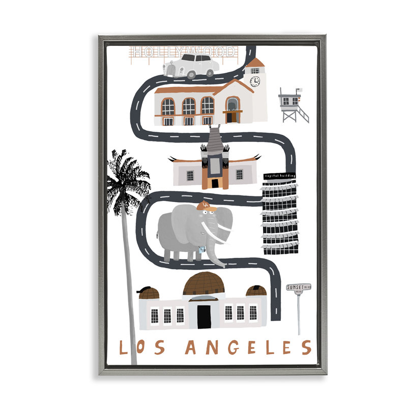 Cadre flottant Los Angeles, H 31 po x l 21 po, Cadre flottant gris lustré