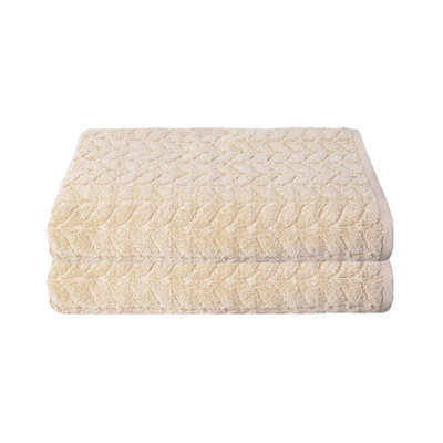 Romance Jacquard Cream Bath Sheets