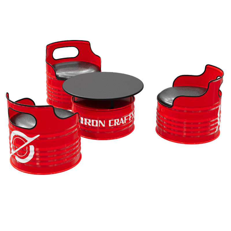 Ensemble repas rond 27,56 po, Rouge / noir, Rouge