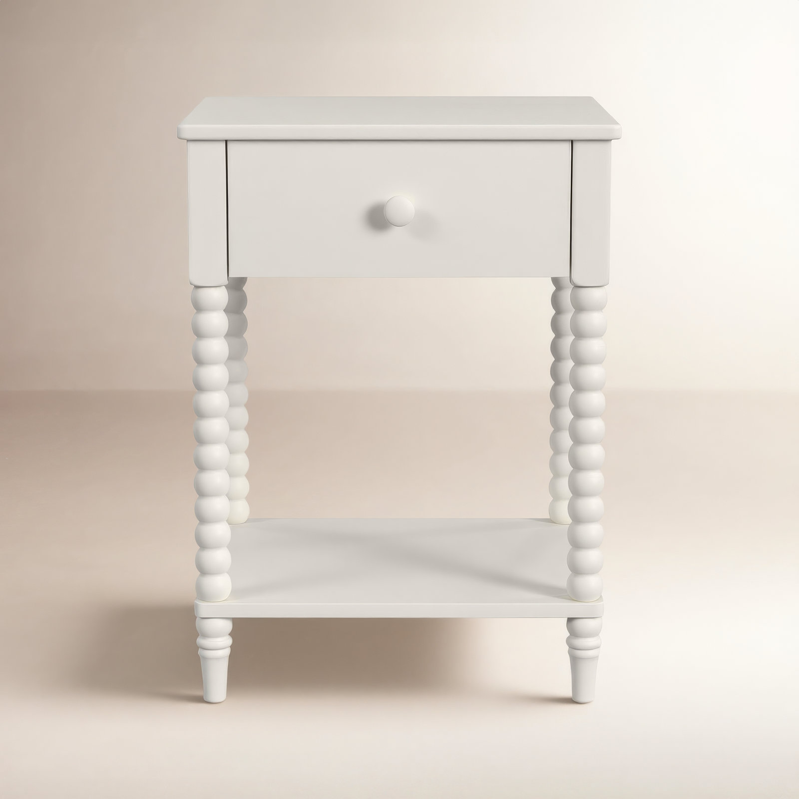 Benbrook 1-Drawer Mahogany Nightstand, White